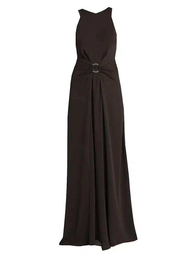 Giorgio Armani Women's Silk O-Ring Maxi Dress - Dark Brown