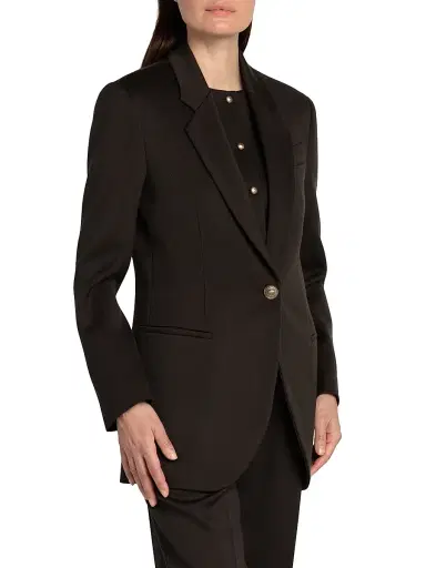 Giorgio Armani Women's Wool One-Button Blazer - Dark Brown - Size 8 | Thumbnail 4
