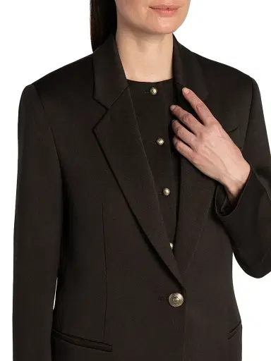 Giorgio Armani Women's Wool One-Button Blazer - Dark Brown - Size 8 | Thumbnail 6
