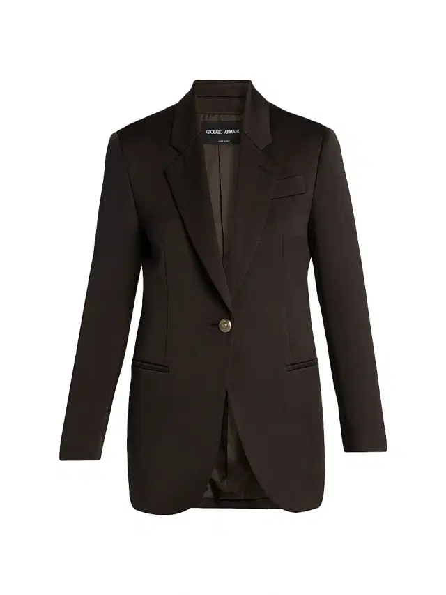 Giorgio Armani Women's Wool One-Button Blazer - Dark Brown