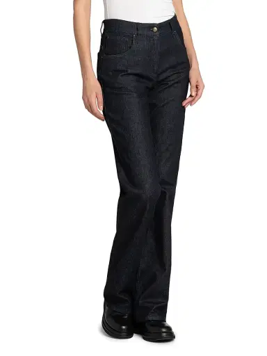 Giorgio Armani Women's Textured Straight-Leg Jeans - Blue Black - Size 2 | Thumbnail 4