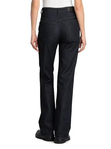 Giorgio Armani Women's Textured Straight-Leg Jeans - Blue Black - Size 2 | Thumbnail 5