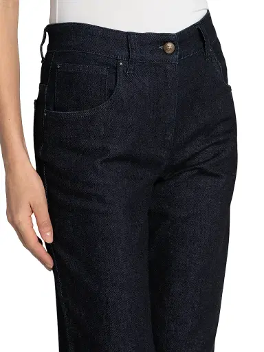 Giorgio Armani Women's Textured Straight-Leg Jeans - Blue Black - Size 2 | Thumbnail 6