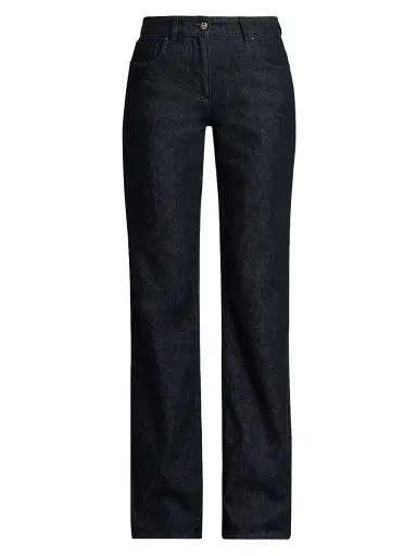 Giorgio Armani Women's Textured Straight-Leg Jeans - Blue Black - Size 2 | Thumbnail 1