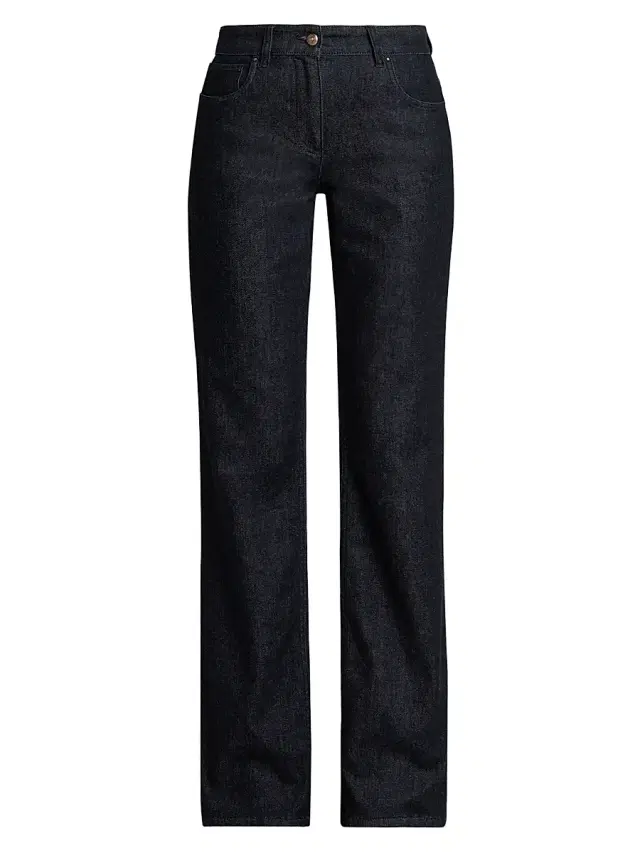 Women's Textured Straight-Leg Jeans - Blue Black