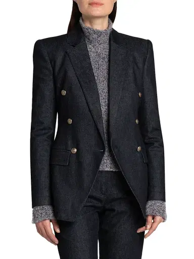 Giorgio Armani Women's Textured Double-Breasted Blazer - Blue Black - Size 6 | Thumbnail 3 Giorgio Armani Women's Textured Double-Breasted Blazer - Blue Black - Size 6 | Thumbnail 3