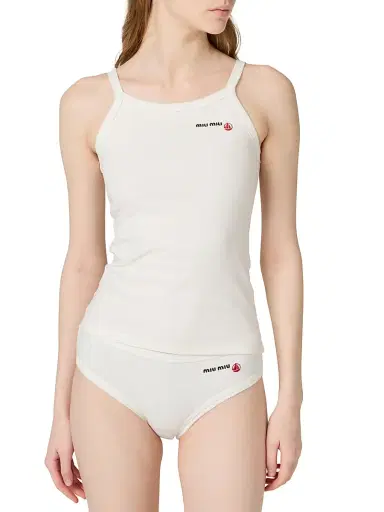 Miu Miu Women's Petit Bateau x Stretch Jersey Top - White | Thumbnail 2