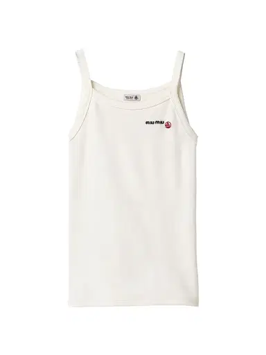 Miu Miu Women's Petit Bateau x Stretch Jersey Top - White | Thumbnail 1
