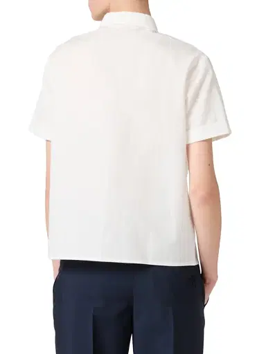 Miu Miu Women's Slubbed Poplin Shirt - White - Size 6 | Thumbnail 3