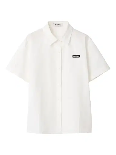 Miu Miu Women's Slubbed Poplin Shirt - White - Size 6 | Thumbnail 1
