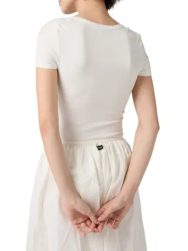 Miu Miu Women's Petit Bateau Stretch Jersey Bodysuit - White - Size Medium | Thumbnail 3