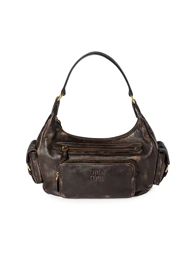 Miu Miu Women's Pocket Nappa Leather Shoulder Bag - Brown