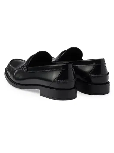 Prada Women's Brushed Leather Loafers - Black - Size 11 | Thumbnail 3
