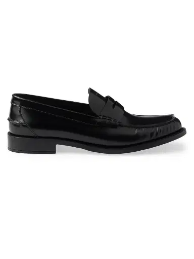 Prada Women's Brushed Leather Loafers - Black - Size 11 | Thumbnail 1