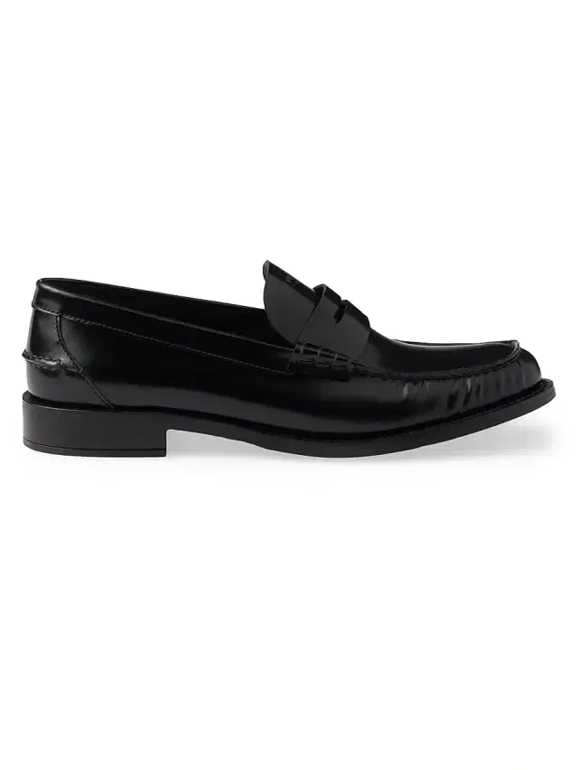 Prada Women's Brushed Leather Loafers - Black