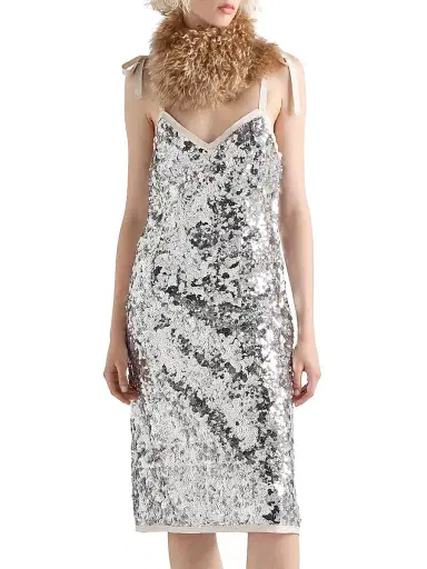 Prada Women's Embroidered Sequin Dress - Assorted | Thumbnail 2