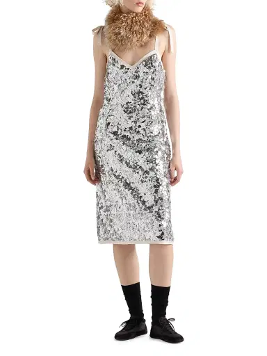 Prada Women's Embroidered Sequin Dress - Assorted | Thumbnail 7
