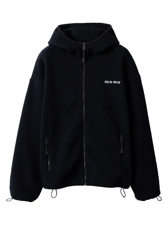 Miu Miu Women's Cotton Fleece Zipper Hoodie - Blue