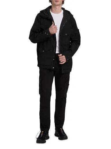 Stone Island Men's Short Parka Coat - Black - Size Small | Thumbnail 2