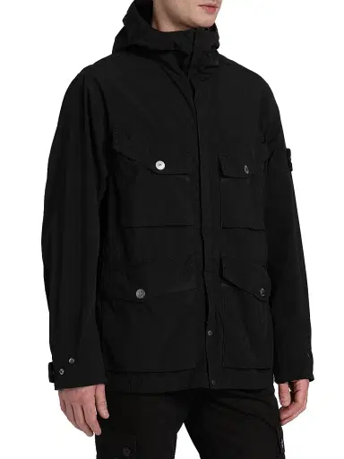 Stone Island Men's Short Parka Coat - Black - Size Small | Thumbnail 4