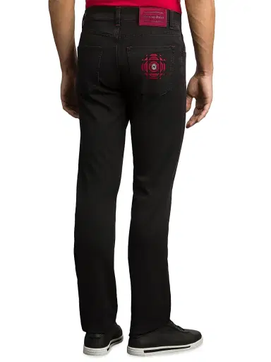 Stefano Ricci Men's Refined Cotton Blend Tapered Jeans - Black - Size 30 | Thumbnail 3