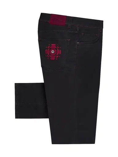 Stefano Ricci Men's Refined Cotton Blend Tapered Jeans - Black - Size 30 | Thumbnail 1