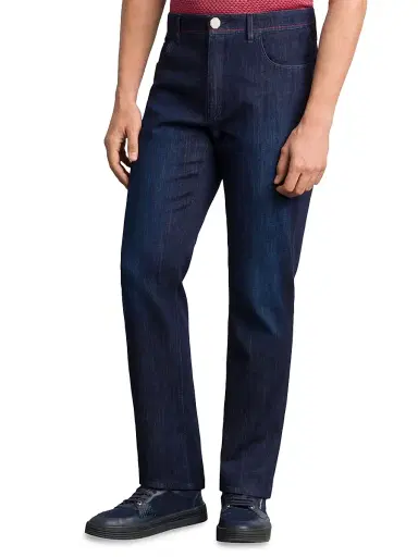 Stefano Ricci Men's Elegant Cotton-Blend Tapered Jeans - Dark Blue - Size 42 | Thumbnail 2 Stefano Ricci Men's Elegant Cotton-Blend Tapered Jeans - Dark Blue - Size 42 | Thumbnail 2