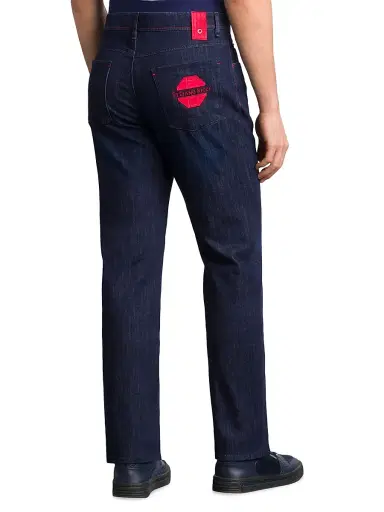 Stefano Ricci Men's Elegant Cotton-Blend Tapered Jeans | Thumbnail 3