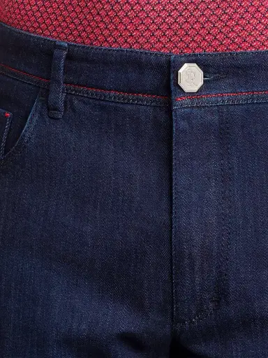 Stefano Ricci Men's Elegant Cotton-Blend Tapered Jeans | Thumbnail 6