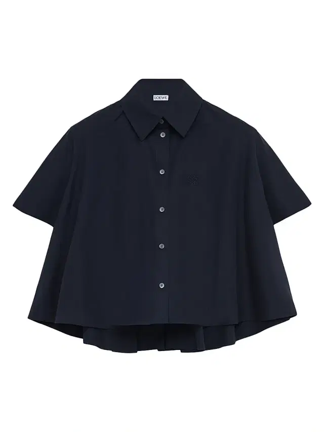 Women's Short-Sleeve Trapeze Shirt - Navy Blue