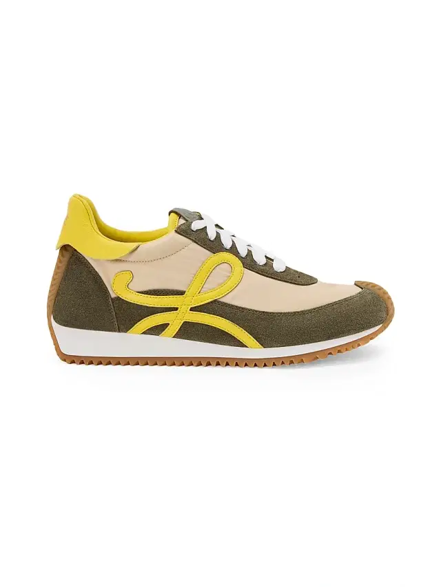 Women's Flow Runner 2.0 Low-Top Sneakers - Cream Yellow Olive Green