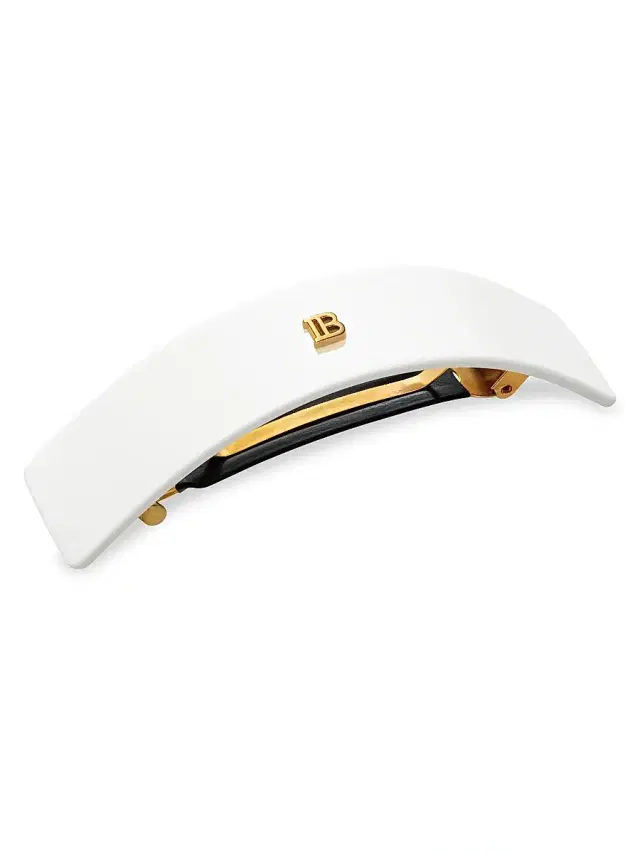 Women's Logo "B"  Hair Barrette - White