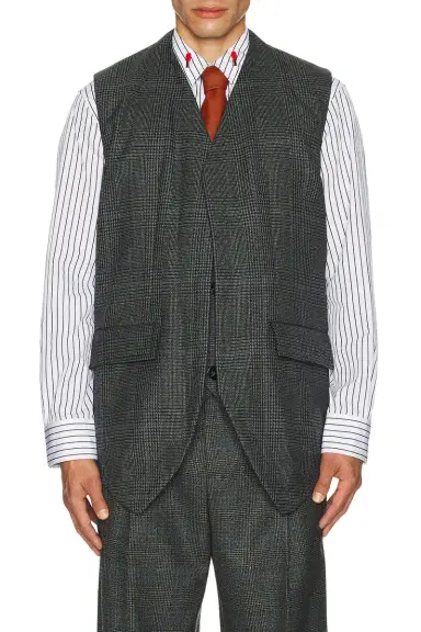 Bottega Veneta Wool Prince Of Wales Gilet | Thumbnail 4