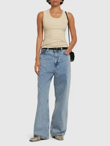WARDROBE.NYC Cotton Blend Scoop Tank Top | Thumbnail 2