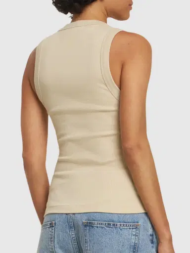 WARDROBE.NYC Cotton Blend Scoop Tank Top | Thumbnail 3