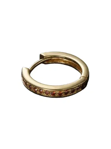 KOLOURS JEWELRY Fortis Medium Gold Diamond Single Hoop Earring - Men | Thumbnail 1