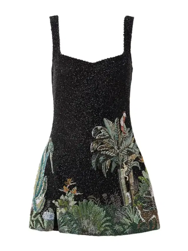 Rio Crystal-embellished Beaded Tulle Mini Dress