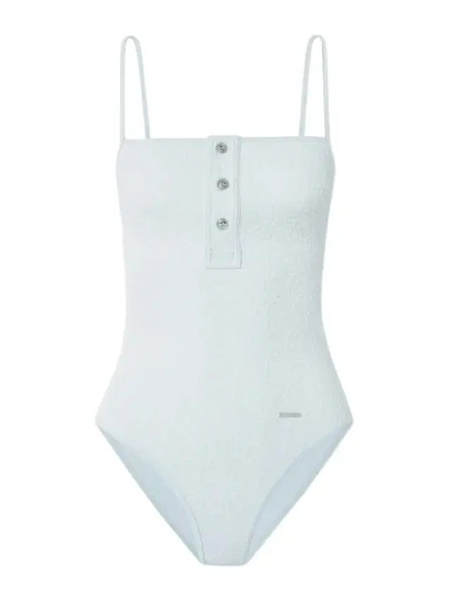Button-detailed Floral Cloqué Swimsuit