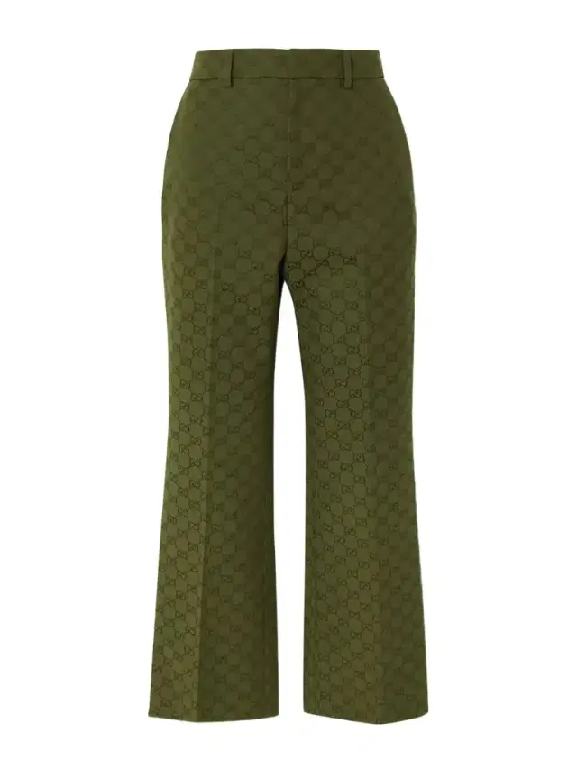 Cropped Cotton-blend Canvas-jacquard Flared Pants