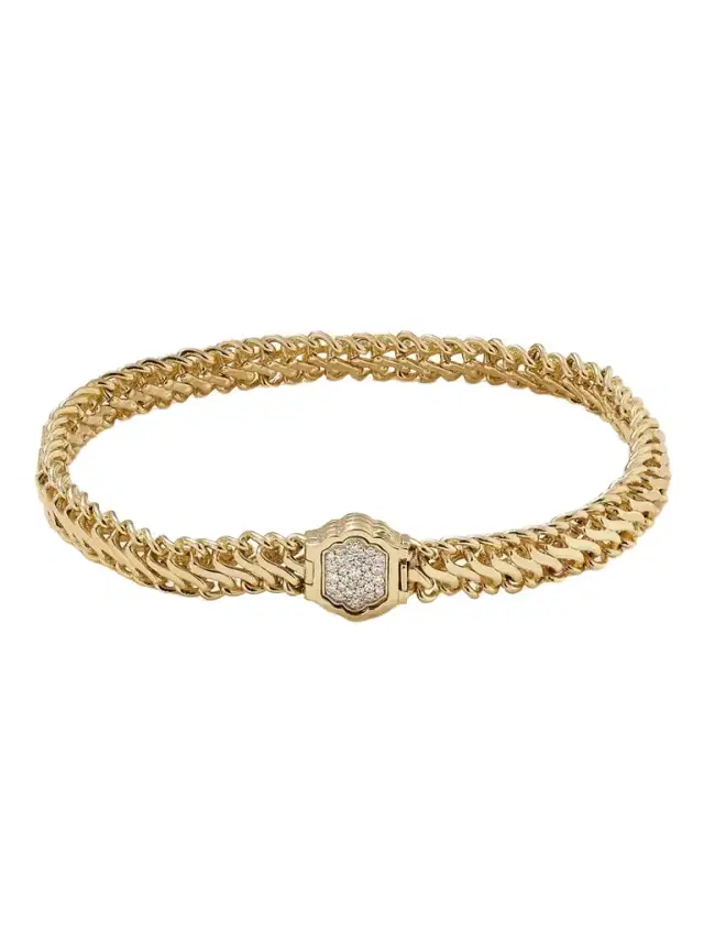 Snakelet 14-karat Gold Diamond Bracelet