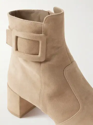 Roger Vivier Très Vivier Polly 45 Buckled Suede Ankle Boots | Thumbnail 4 Roger Vivier Très Vivier Polly 45 Buckled Suede Ankle Boots | Thumbnail 4