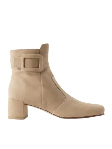 Roger Vivier Très Vivier Polly 45 Buckled Suede Ankle Boots | Thumbnail 1 Roger Vivier Très Vivier Polly 45 Buckled Suede Ankle Boots | Thumbnail 1