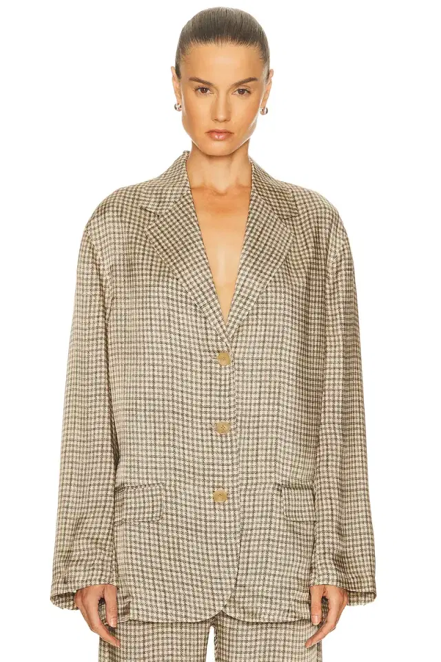 Junida Check Fluid Blazer
