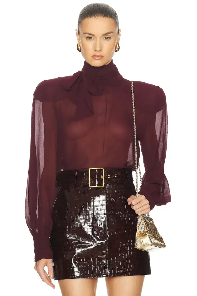 Oversized Blouse With Bow-neck