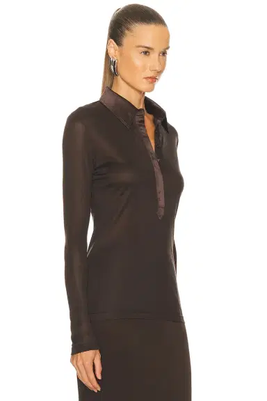 TOM FORD Long Sleeve Polo Top | Thumbnail 2 TOM FORD Long Sleeve Polo Top | Thumbnail 2