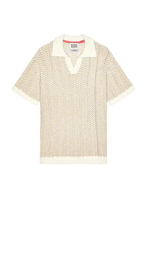 Scotch & Soda Open Structured Knitted V-Neck Shirt