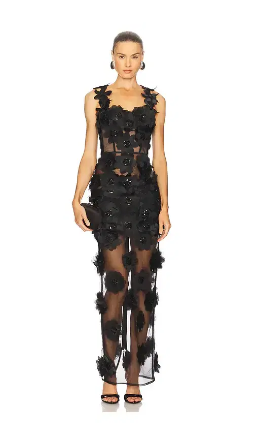 Bronx and Banco Rosalie Noir Maxi Dress