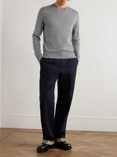 Burberry Slim-Fit Contrast-Tipped Wool Sweater - Men | Thumbnail 2