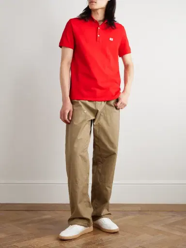 Valentino Garavani Logo-Appliquéd Striped Cotton-Piqué Polo Shirt - Men | Thumbnail 2