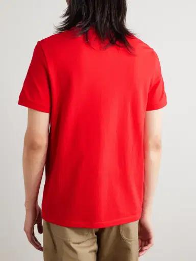 Valentino Garavani Logo-Appliquéd Striped Cotton-Piqué Polo Shirt - Men | Thumbnail 3